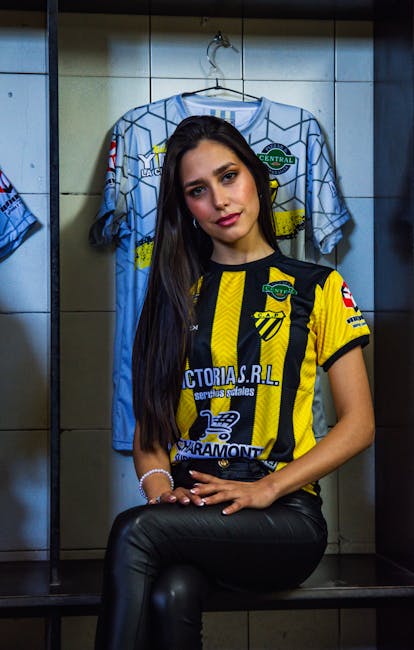 Woman in athletic jersey